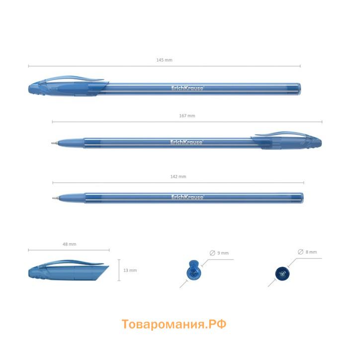 Ручка шариковая ErichKrause Cocktaill, игольчатый узел 0.7 мм, чернила синие, одноразовая, длина линии письма 1000 метров, МИКС