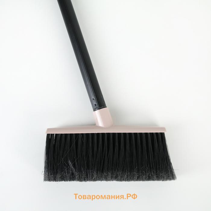 Щётка для пола с совком-ловушка, пластик, 13.5×27.5×126 см, МИКС