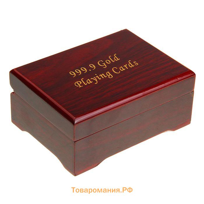 Карты игральные пластиковые «500 евро», колода 54 шт., 8.7×5.7 см, золотистые, в шкатулке