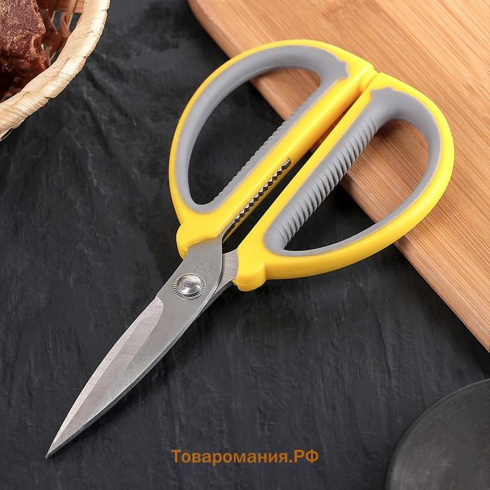 Ножницы кухонные  «Помощник», 19 см, зелёные