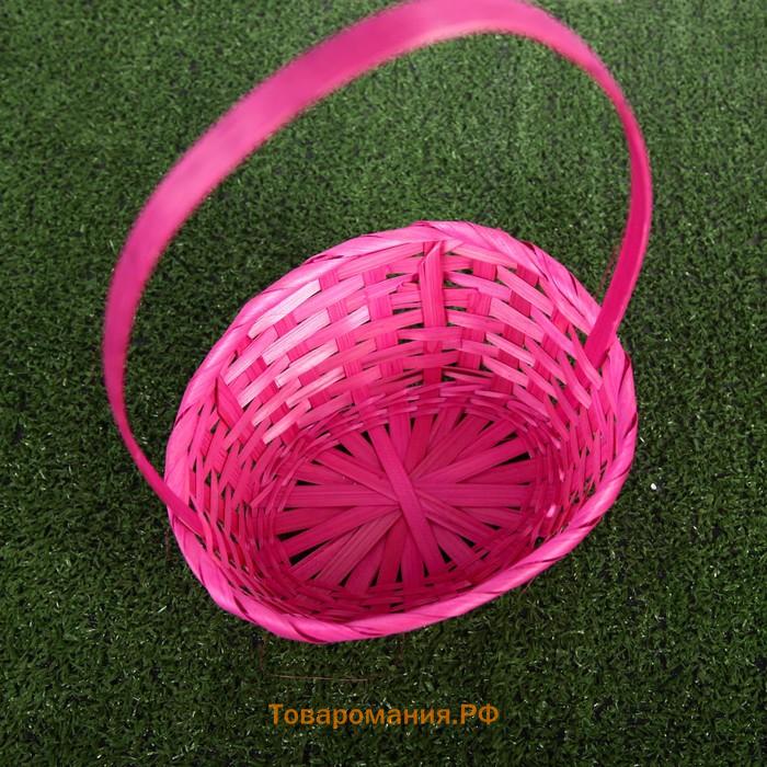 Набор корзин плетеных, бамбук, 22х18x10/34, 24х19x10/36, 27х21x10/38см, 3шт. Розовый