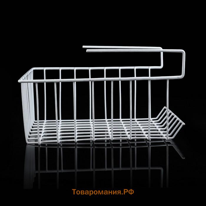 Корзина сетчатая навесная на полку , 40×25.5×14 см, белая