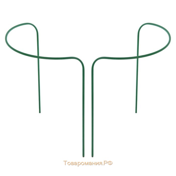 Кустодержатель, d = 40 см, h = 60 см, ножка d = 1 см, металл, набор 2 шт., зелёный