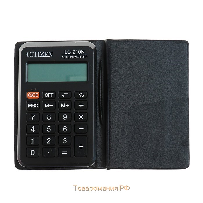 Калькулятор настольный Citizen "SDC-805NR", 8-разрядный, 105 х 120 х 21 мм, двойное питание, компактный, чёрный