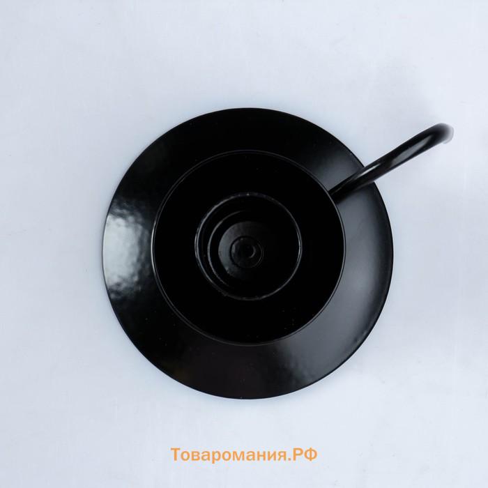 Подсвечник "Ретро" металл на 1 свечу, 10х4 см, чёрный муар