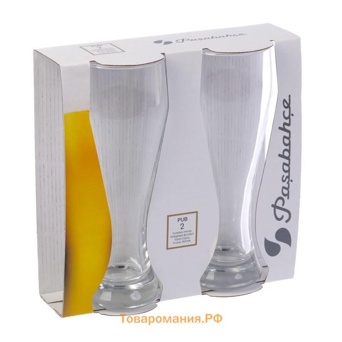 Стаканы для пива Paşabahçe Pub, 415 мл, стекло, прозрачные, набор 2 шт