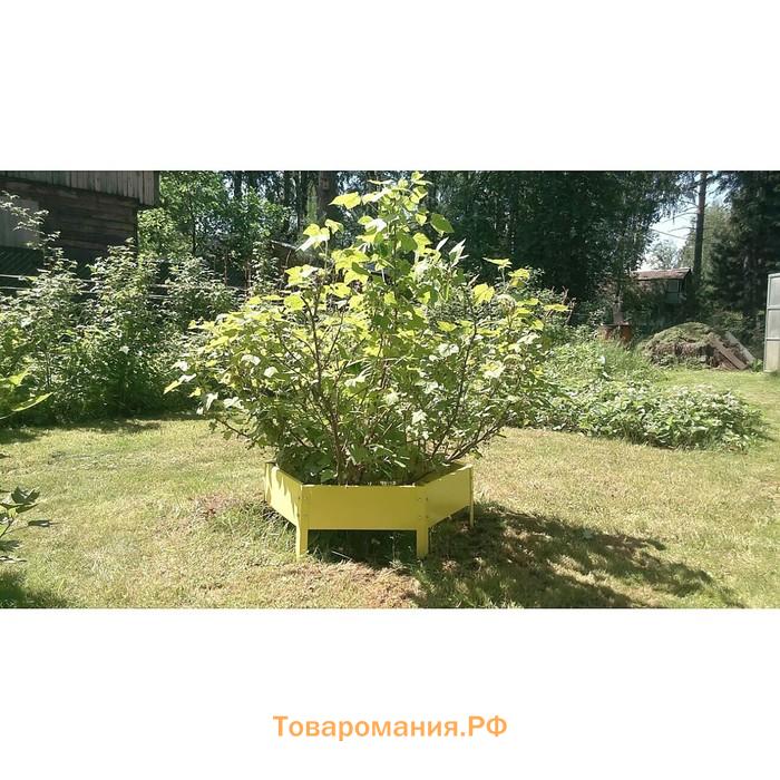 Клумба оцинкованная, d=80 см, высота бортика 15 см, жёлтая, Greengo