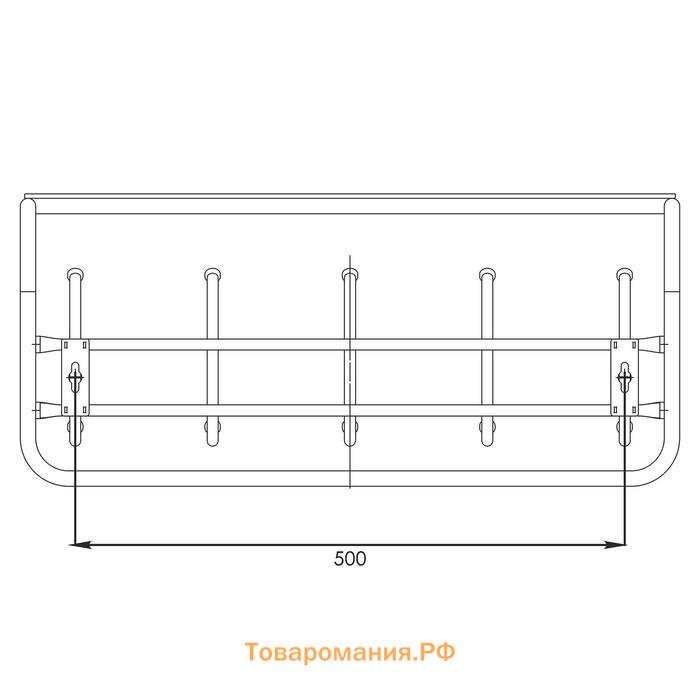 Вешалка настенная с полкой на 5 крючков, 60×22×26,5 см, цвет медный антик