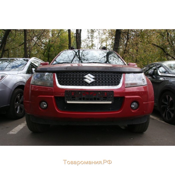 Сетка на бампер внешняя для SUZUKI Grand Vitara 2010-2012, черн., 15 мм