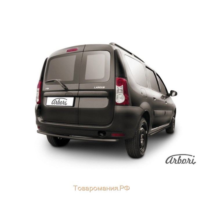 Защита заднего бампера Arbori d42 черная LADA Largus 2013-