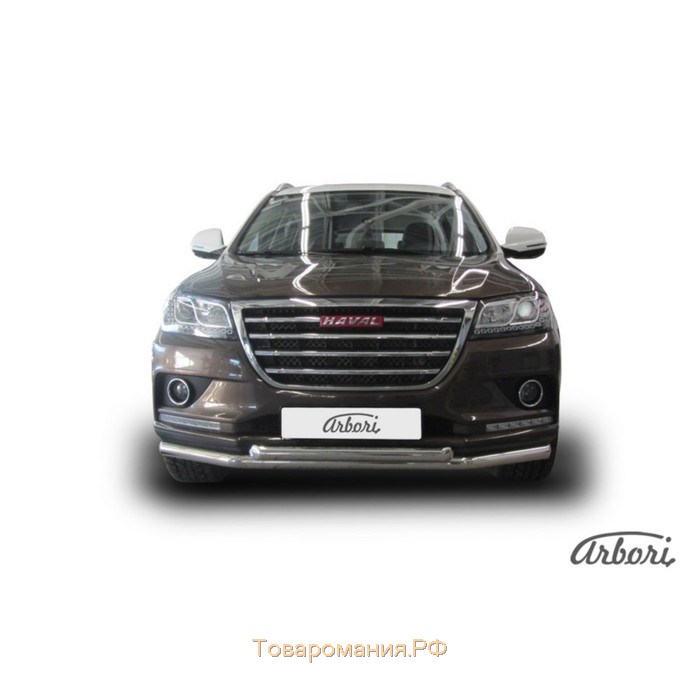 Защита переднего бампера Arbori d57+d57 HAVAL H2 2014-