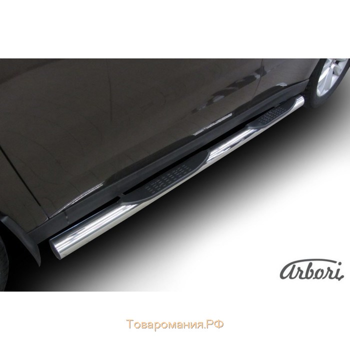 Защита штатных порогов Arbori d76 с проступями Haval H2 2014-