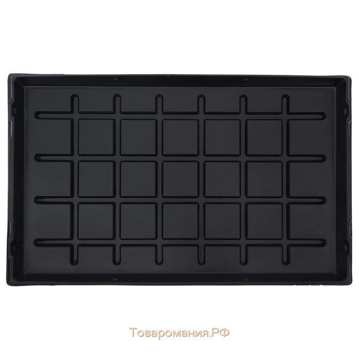 Поддон для рассады, 53 × 33 × 4.7 см, пластик, чёрный, Greengo