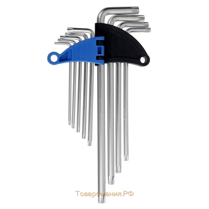 Набор ключей ТУНДРА, TORX Tamper, экстрадлинные, CrV, TT10 - TT50, 9 шт.