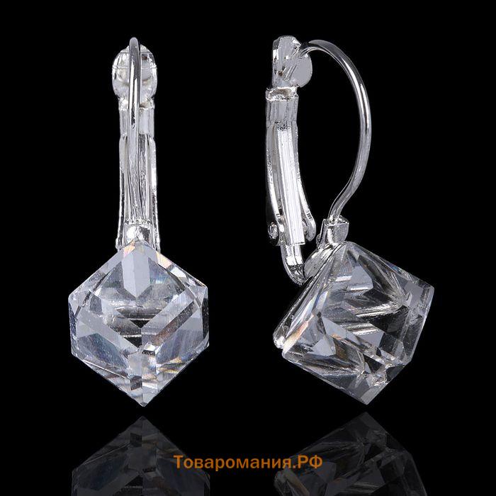 Серьги со стразами «Радужный день» кубик, миксы