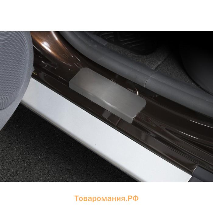 Накладки на пороги Rival для Renault Duster 2010-2015 2015-н.в., нерж. сталь, с надписью, 4 шт., NP.4703.3