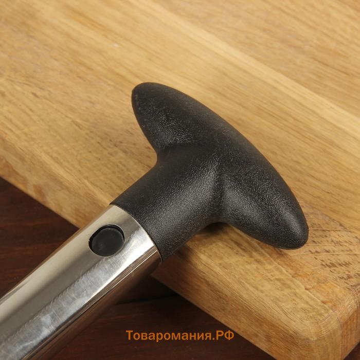 Нож фигурный для ананаса/нарезки фруктов, 9×25 см, чёрный