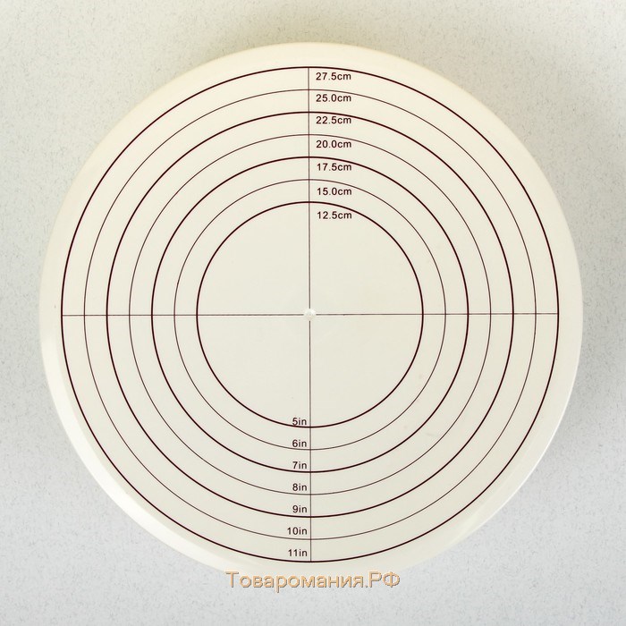 Подставка для торта вращающаяся, d=30,5 см, с рычагом-блокиратором вращения,с разлиновкой