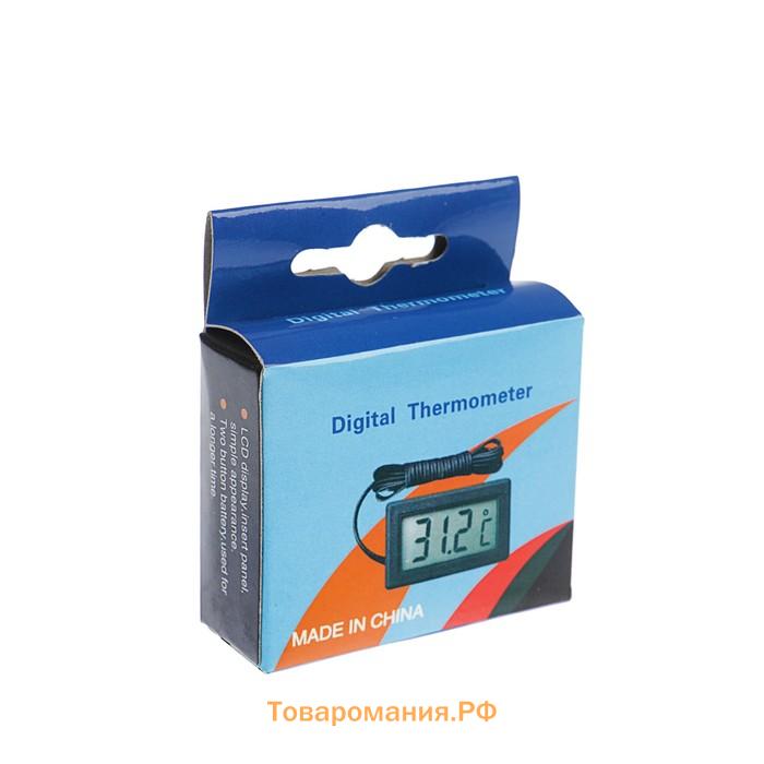 Термометр цифровой, ЖК-экран, провод 1 м