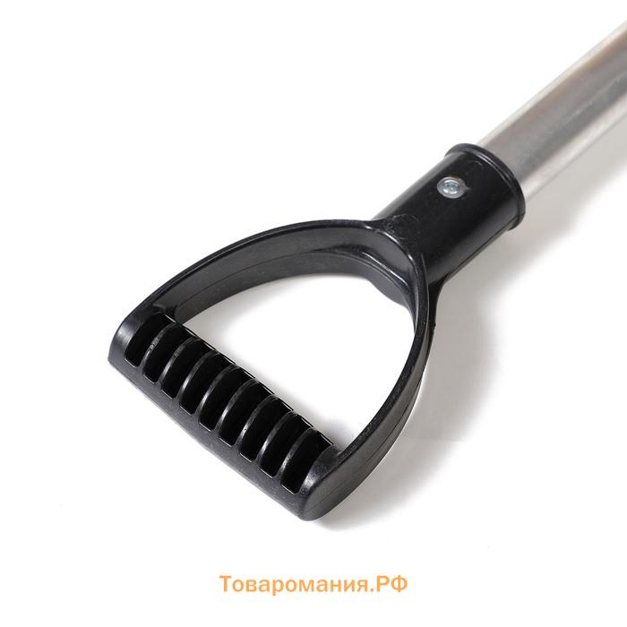 Лопата для уборки снега, пластиковый ковш 380×380 мм, алюминиевая планка, алюминиевый черенок, «Снеговик»