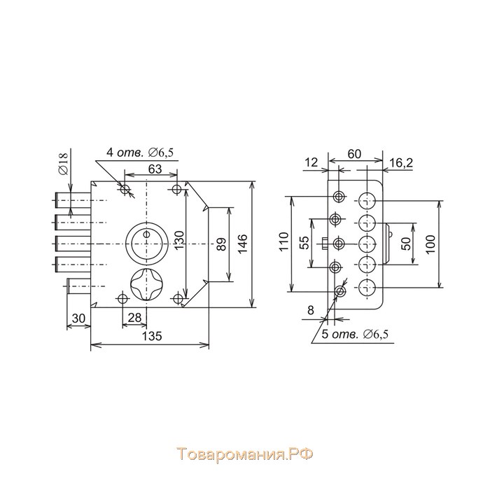 Замок накладной "Сенат", ЗНСЗ-4 (ЗНСЗ 3-3), 085, 3 ключа