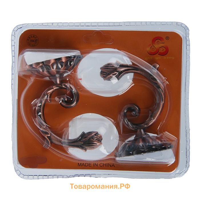 Крючок для штор «ТУНДРА» KS006, однорожковый, цвет медь