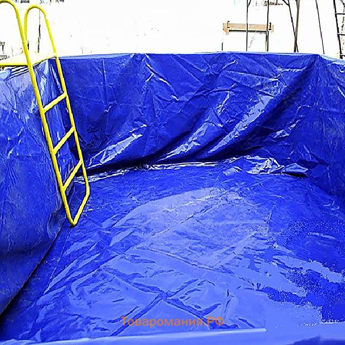 Тент защитный, 4×3 м, плотность 180 г/м², УФ, люверсы шаг 1 м, синий
