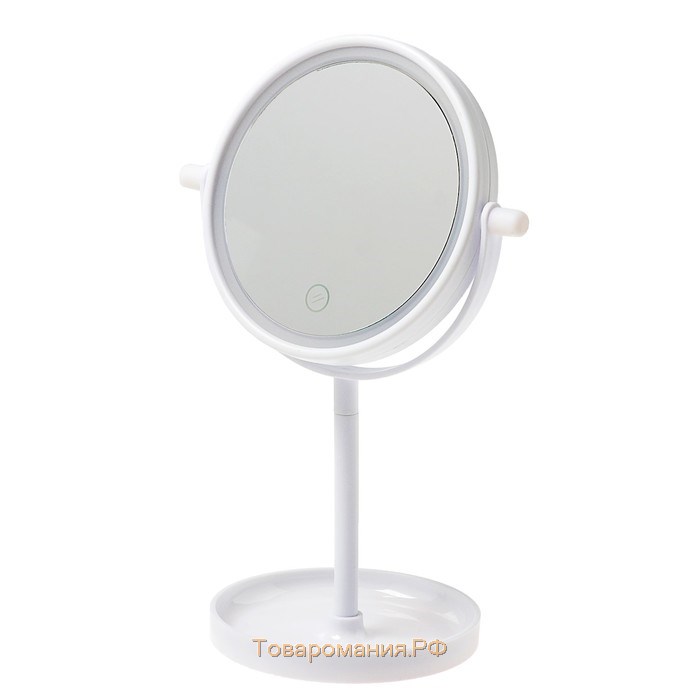 Зеркало KZ-04, подсветка, настольное, 19.5 × 13 × 29.5 см, 4хААА, сенсорная кнопка