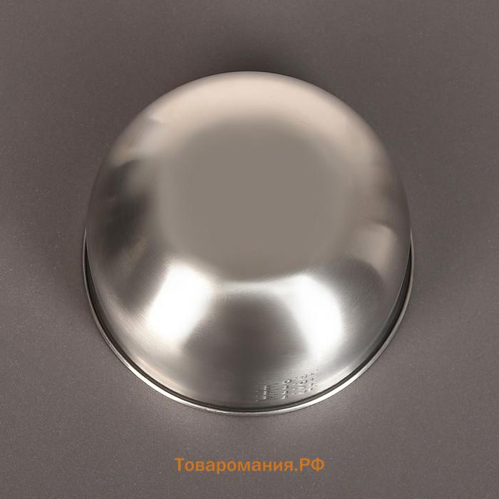 Миска с мерной шкалой, 1.4 л, d=17 см, нержавеющая сталь