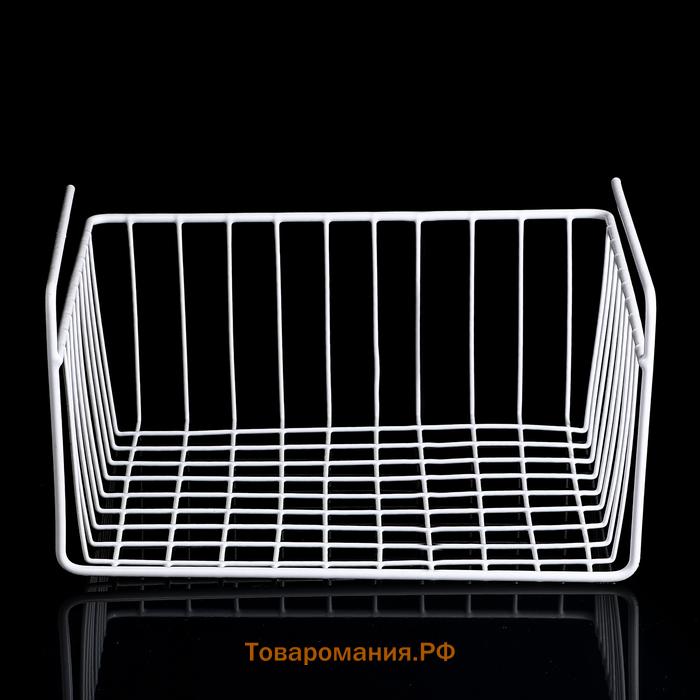 Корзина сетчатая навесная на полку , 35×23×12 см, белая