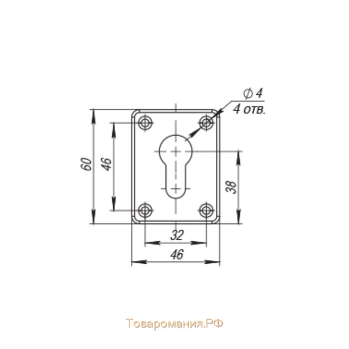 Декоративная накладка Punto ESC083/C-SS, на цилиндр, нержавейка, 1 шт.