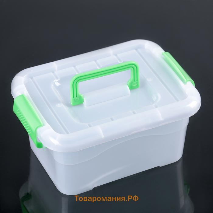 Контейнер для хранения «Дипломат», 1.7 л, 20.5×15×9.5 см, крышка с ручкой на защёлке, белый
