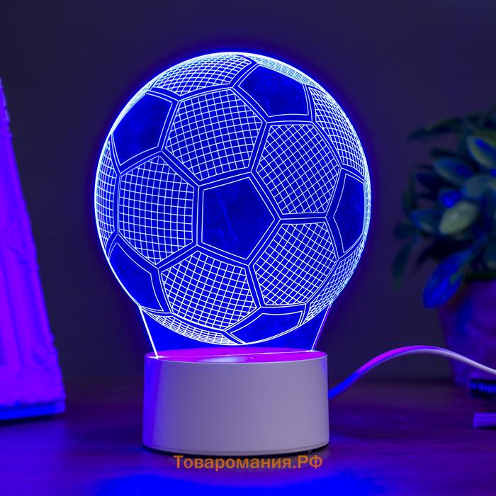 Светильник "Футбольный мяч" LED RGB от сети 9,5x12,5x16 см