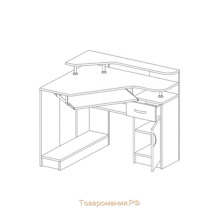 Стол компьютерный «Интел 5», 950×800×830 мм, цвет ясень шимо тёмный / светлый