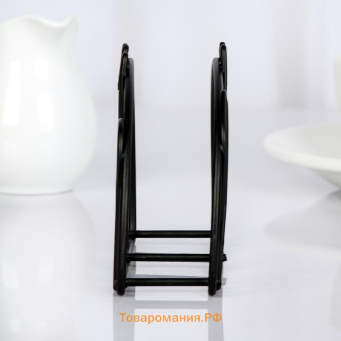 Салфетница  «Столовые приборы»,13×3.5×8 см, чёрная