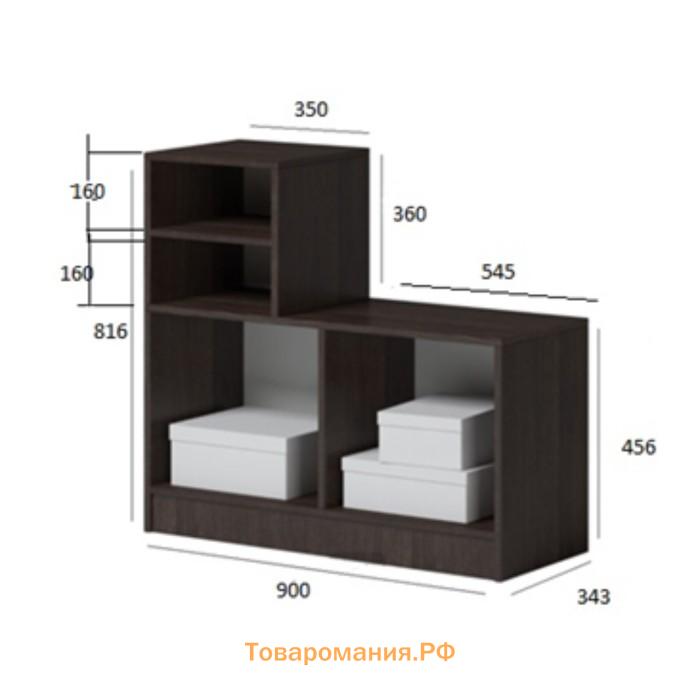 Комод-обувница «Энтер», 900×343×816 мм, цвет венге / дуб молочный