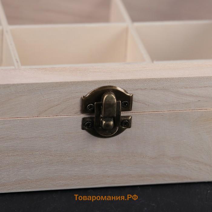 Ящик для хранения чайных пакетиков  «Ахмадабад», 9 ячеек, 24×17.3×6.5 см