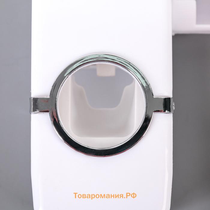 Держатель для зубных щёток и выдавливатель для зубной пасты , 15.5×6×6 см (для пасты), 11.5×5.5×3.5 см (для щёток), белый