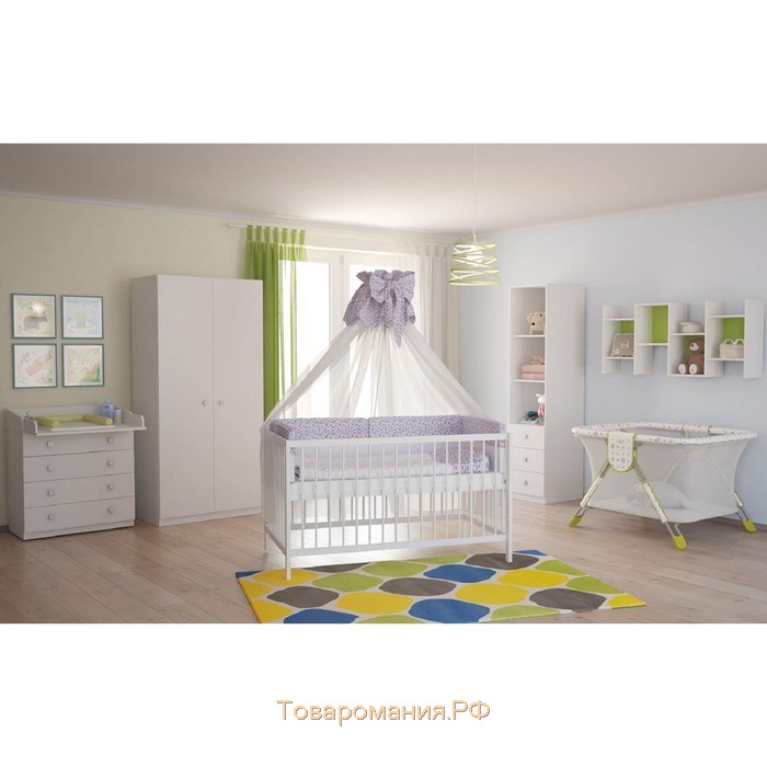 Кроватка детская Polini kids Simple 101, цвет белый