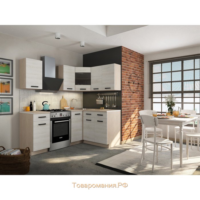 Кухонный гарнитур Алиса Loft  Угловой№2 1400х1400 Дуб сонома/ Сосна белая Loft