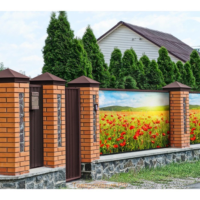 Фотобаннер, 300 × 200 см, с фотопечатью, люверсы шаг 1 м, «Маки», Greengo