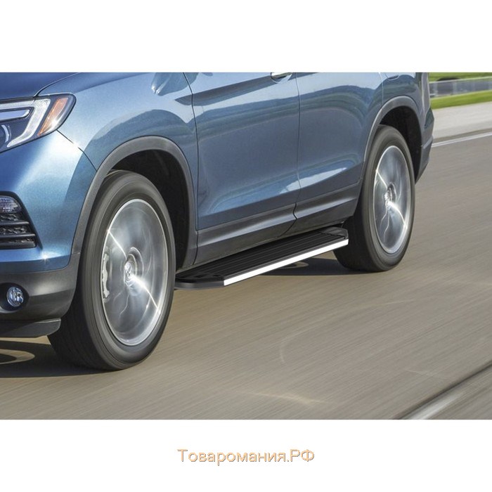 Пороги на автомобиль "Premium" Rival для Honda Pilot III 2016-2019, 180 см, 2 шт., алюминий, A180ALP.2105.1