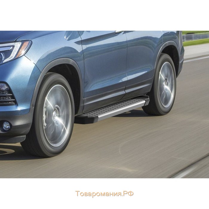 Пороги на автомобиль "Bmw-Style круг" Rival для Honda Pilot III 2016-2019, 180 см, 2 шт., алюминий, D180AL.2105.1