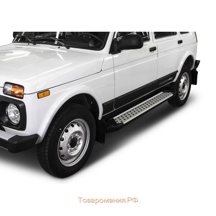 Порог-площадка "Bmw-Style" RIVAL, Lada 4x4 1993-н.в., с крепежом, D180AL.6004.1