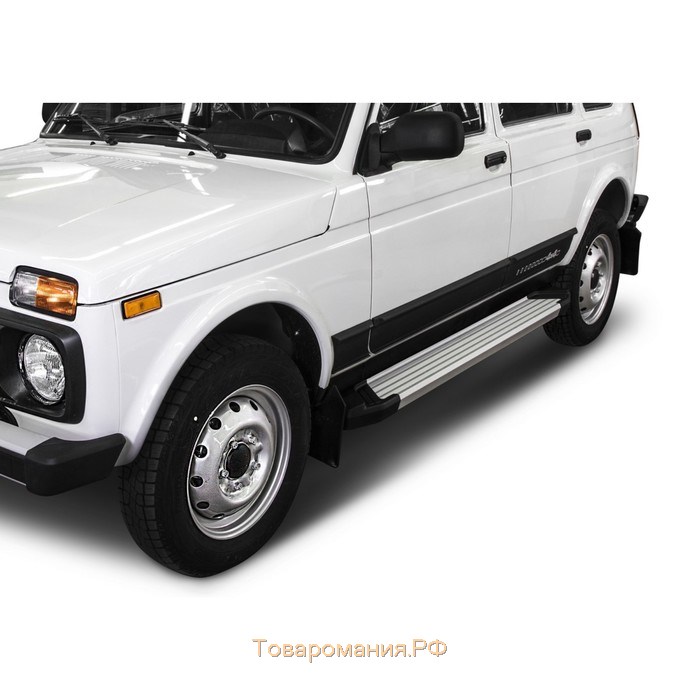 Порог-площадка "Silver" RIVAL, Lada 4x4 1993-н.в., с крепежом, F180AL.6004.1