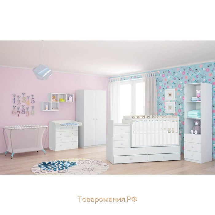 Шкаф двухсекционный Polini kids Simple, цвет белый