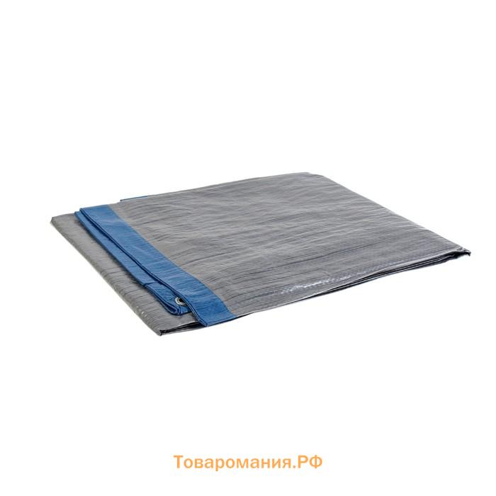Тент защитный, 6×4 м, плотность 60 г/м², УФ, люверсы шаг 1 м, голубой