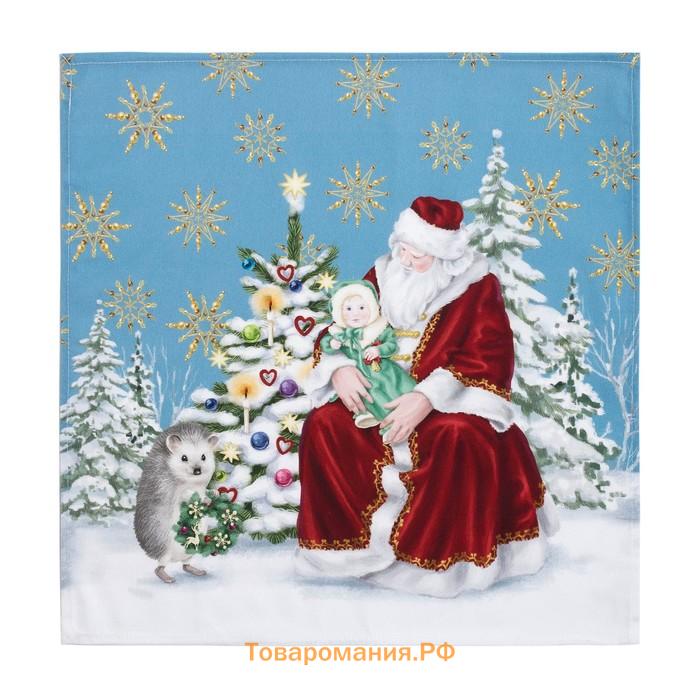 Набор новогодний столовый "Christmas time" Скатерть новогодняя 150х220см +/-3см с ГМВО, салфетка 40х40см-12шт, хл100%