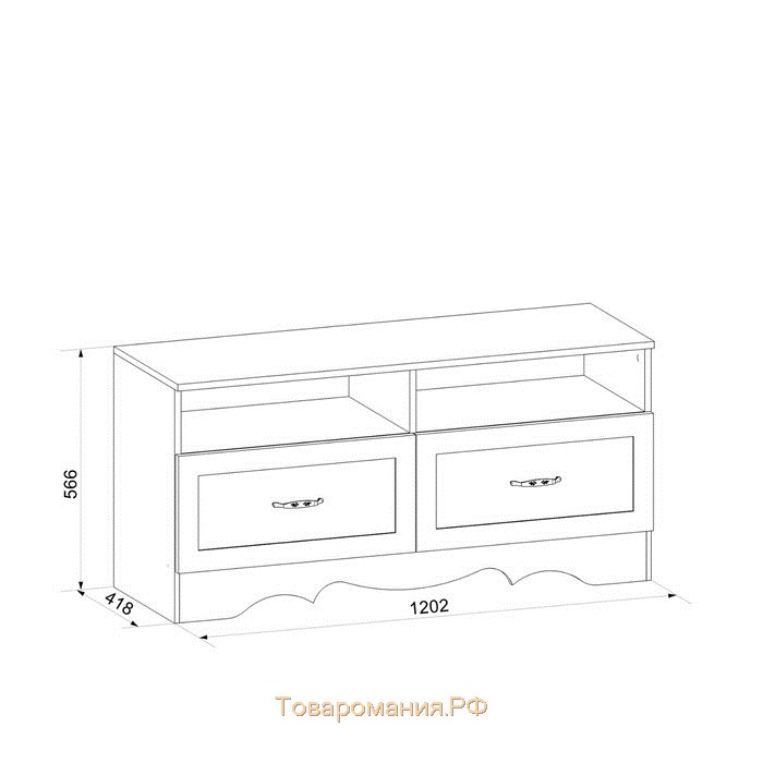 Тумба для ТВ «Латте 61/01», 1202×418×566 мм, цвет бодега cветлый / орех донской