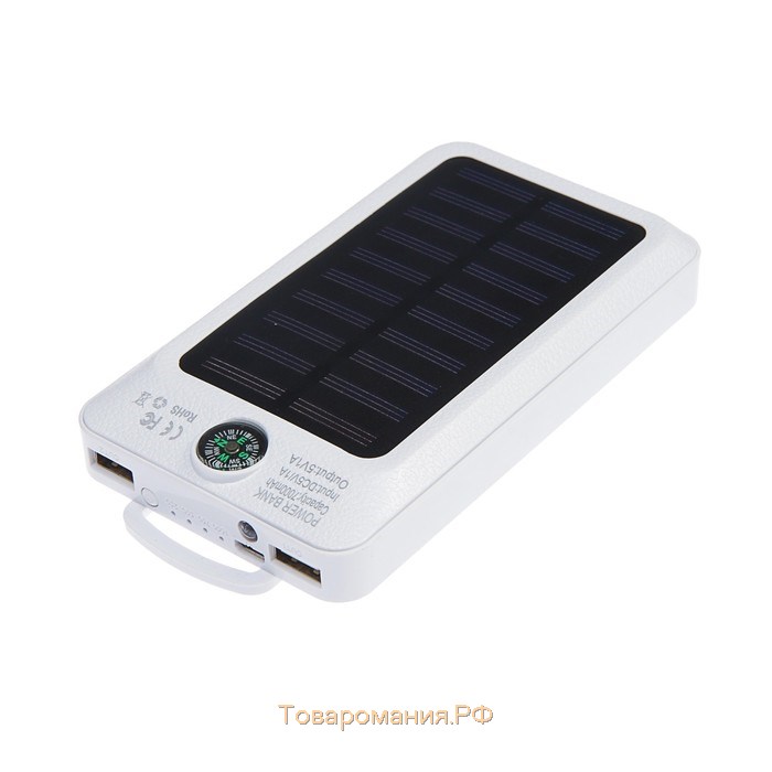 Внешний аккумулятор PB-09, 7000 мАч, 2хUSB, microUSB, 1 A,солнеч бат,фонарик,компас